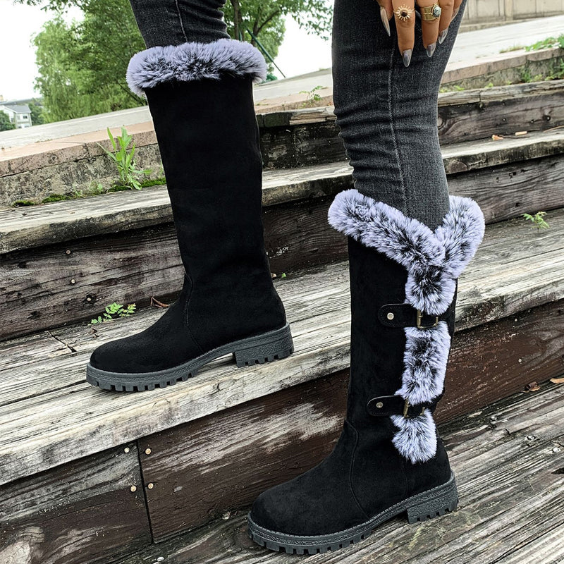 Women's Boots for Autumn with Plush Mid-Calf (8)