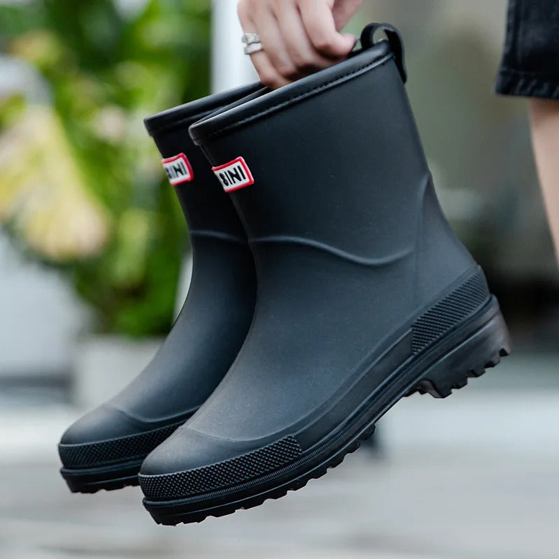 Women's Boots Waterproof Rubber for Rainy Days in Black