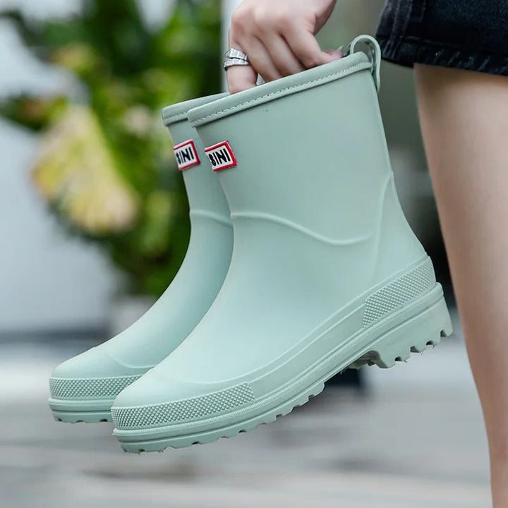 Women's Boots Waterproof Rubber for Rainy Days in Green