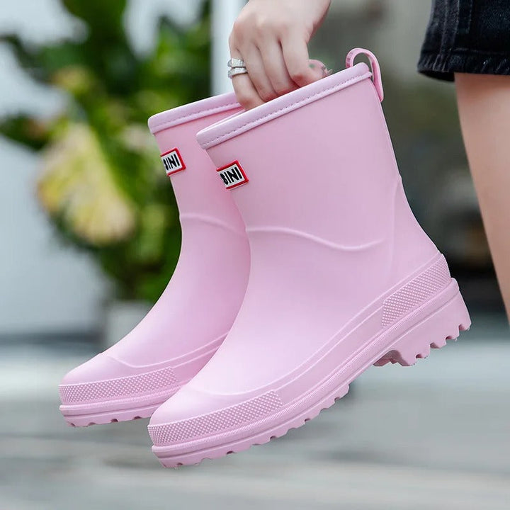 Women's Boots Waterproof Rubber for Rainy Days in Pink