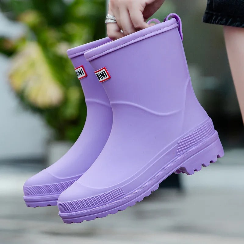 Women's Boots Waterproof Rubber for Rainy Days in Violett
