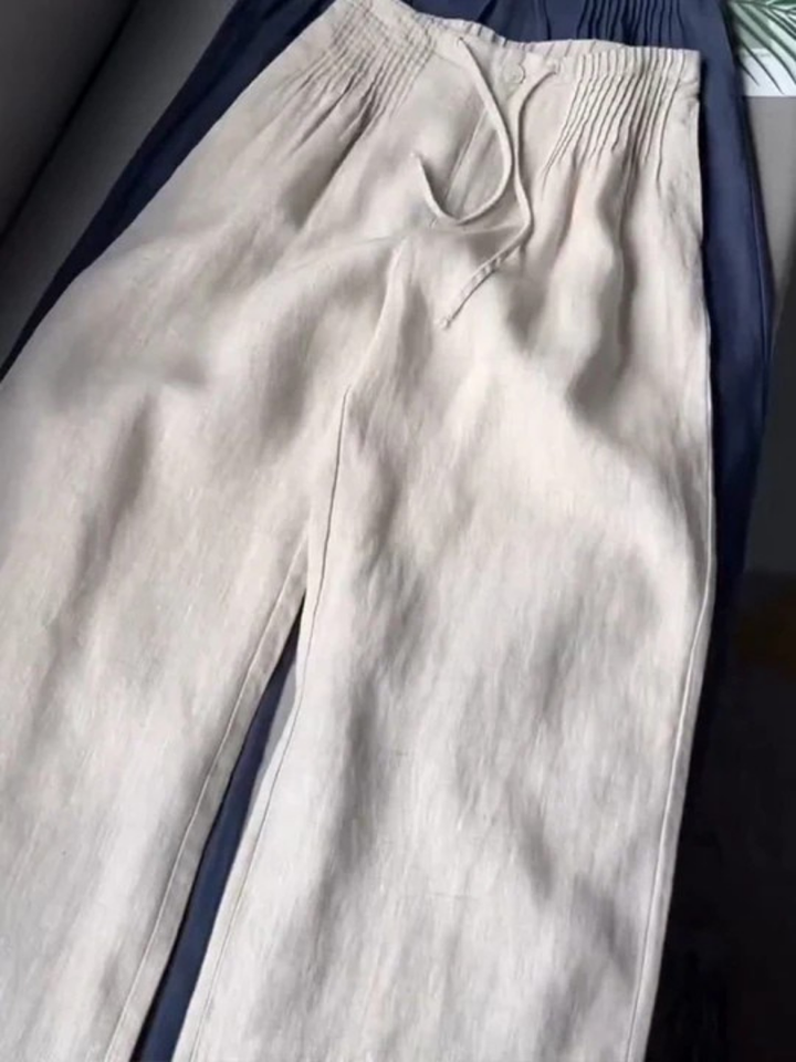 Women's Breathable Wide Pants for Summer in Aprikose