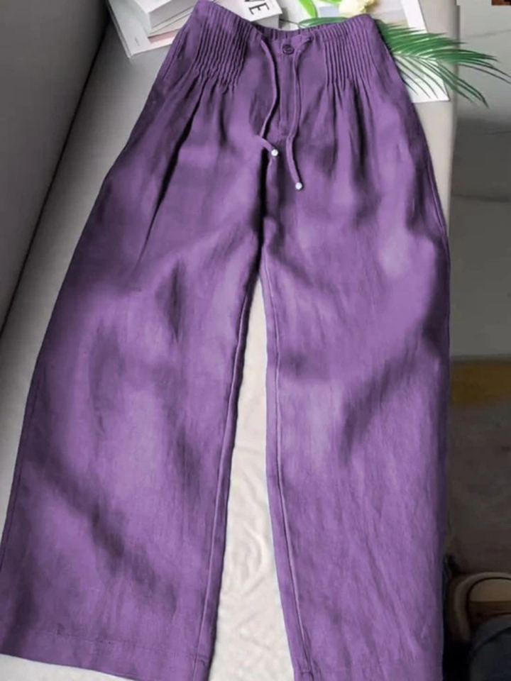 Women's Breathable Wide Pants for Summer in Purple