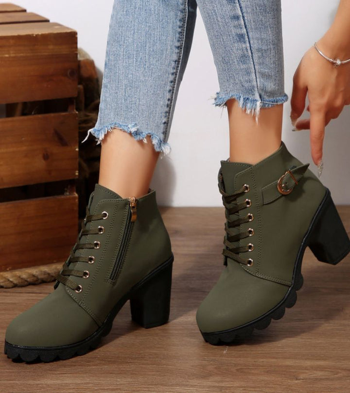 Women's Brown Ankle Lace-Up Boots (8)