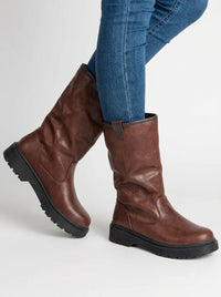 Scarlett | Women's Brown Boots Fur-Lined for Autumn