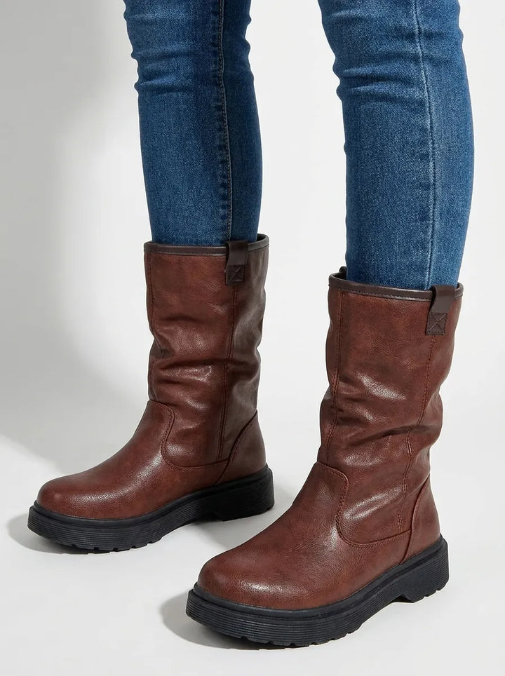 Women's Brown Boots Fur-Lined for Autumn (2)
