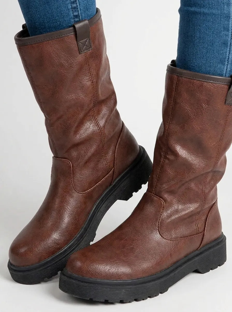 Women's Brown Boots Fur-Lined for Autumn (3)