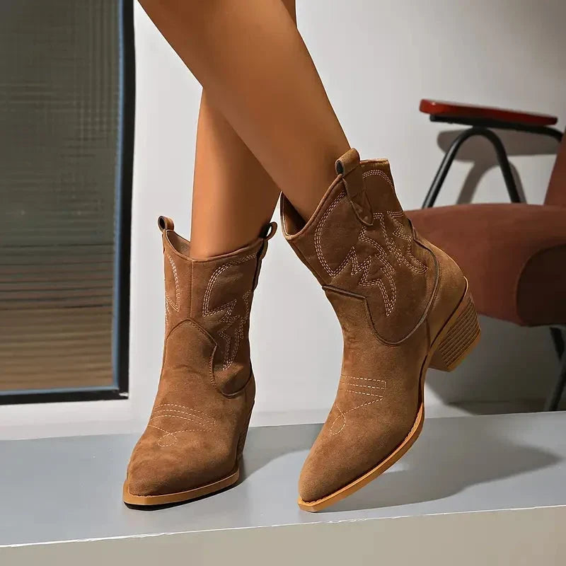 Women's Brown Knee High Boots in Brown