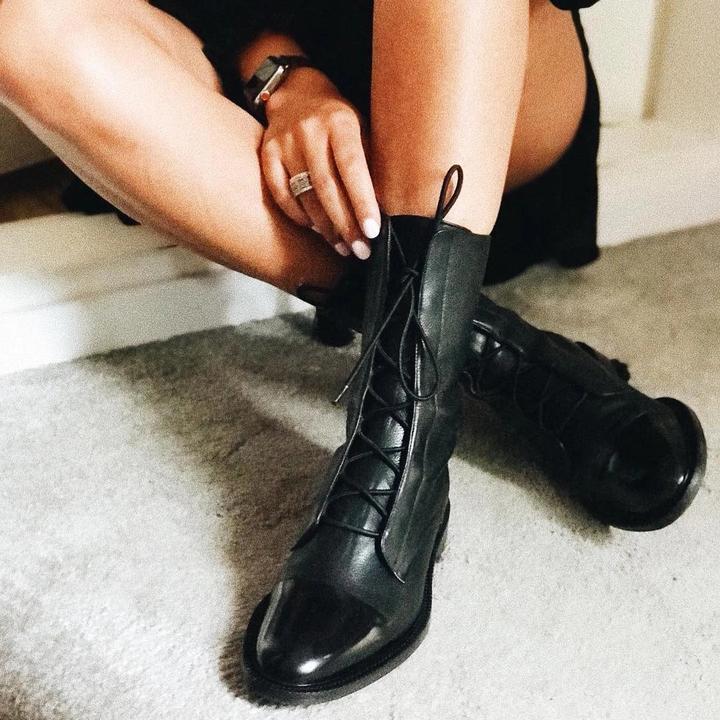 Women's Brown Lace-Up Ankle Boots (10)