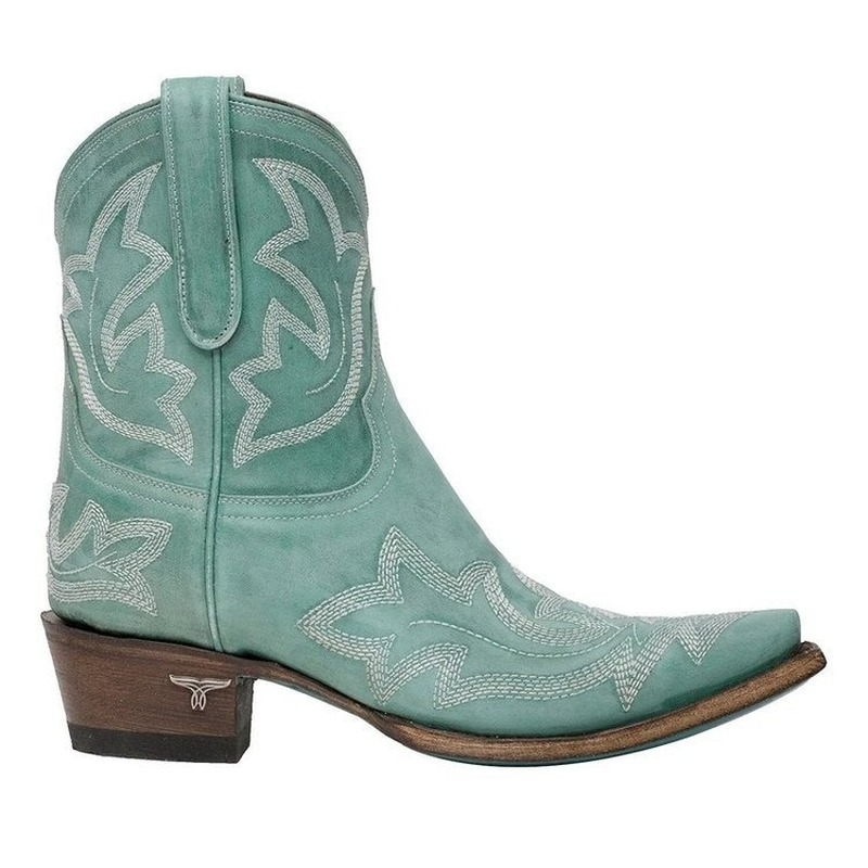 Women's Brown Leather Cowboy Ankle Boots (2)