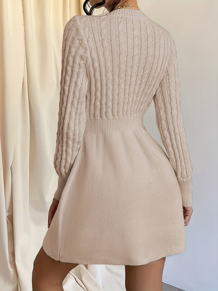Women's Cable Knitted Mini Dress (8)