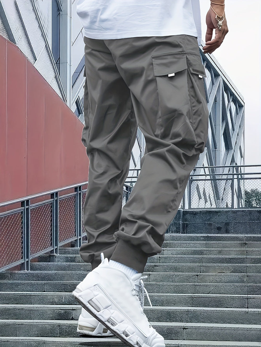 Women's Cargo Joggers with Adjustable Waistband (2)
