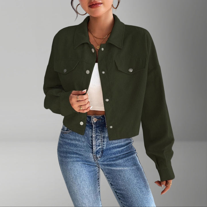 Women's Casual Corduroy Jacket Penelope in Green