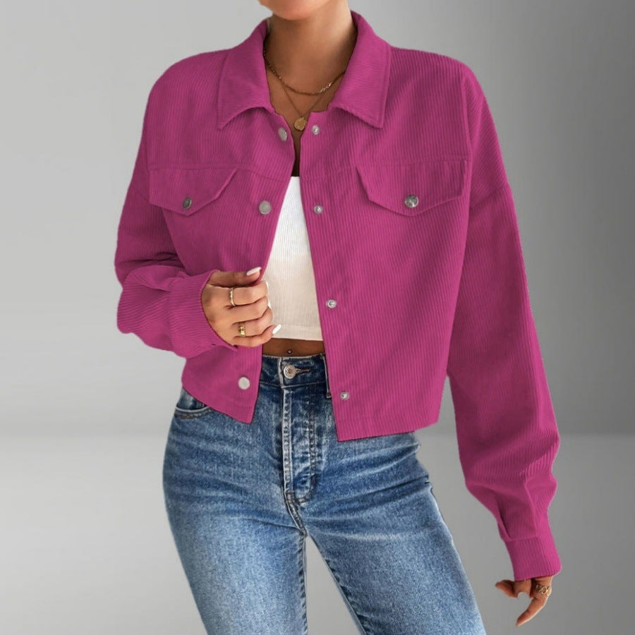 Women's Casual Corduroy Jacket Penelope in Magenta