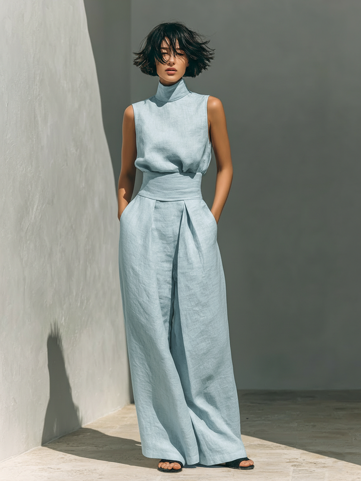 Women's Casual Essentials Summer Set in Light Blue