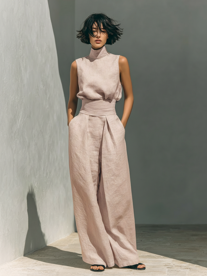 Women's Casual Essentials Summer Set in Light Pink