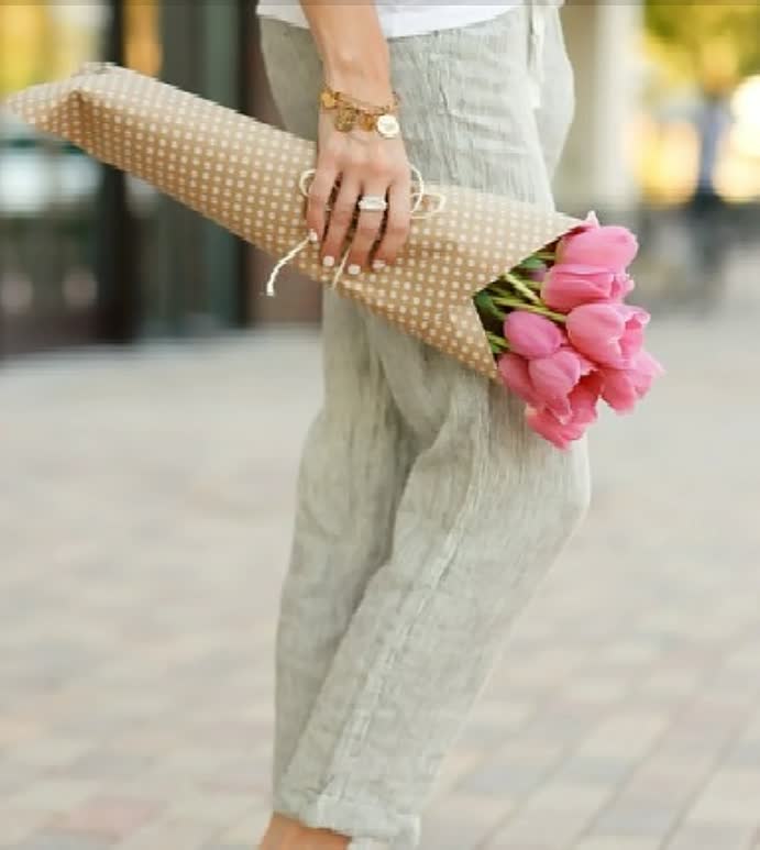 Women's Casual Linen Pants with Drawstring