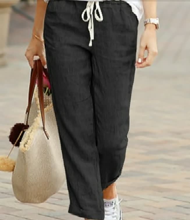 Women's Casual Linen Pants with Drawstring (3)