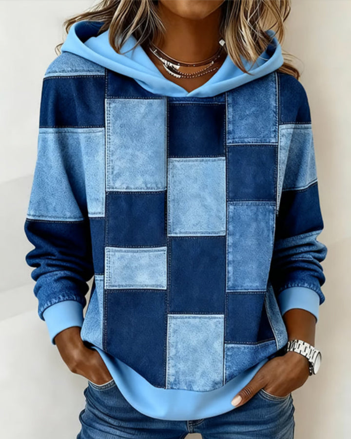 Women's Casual Long Sleeve Hoodie in Blue