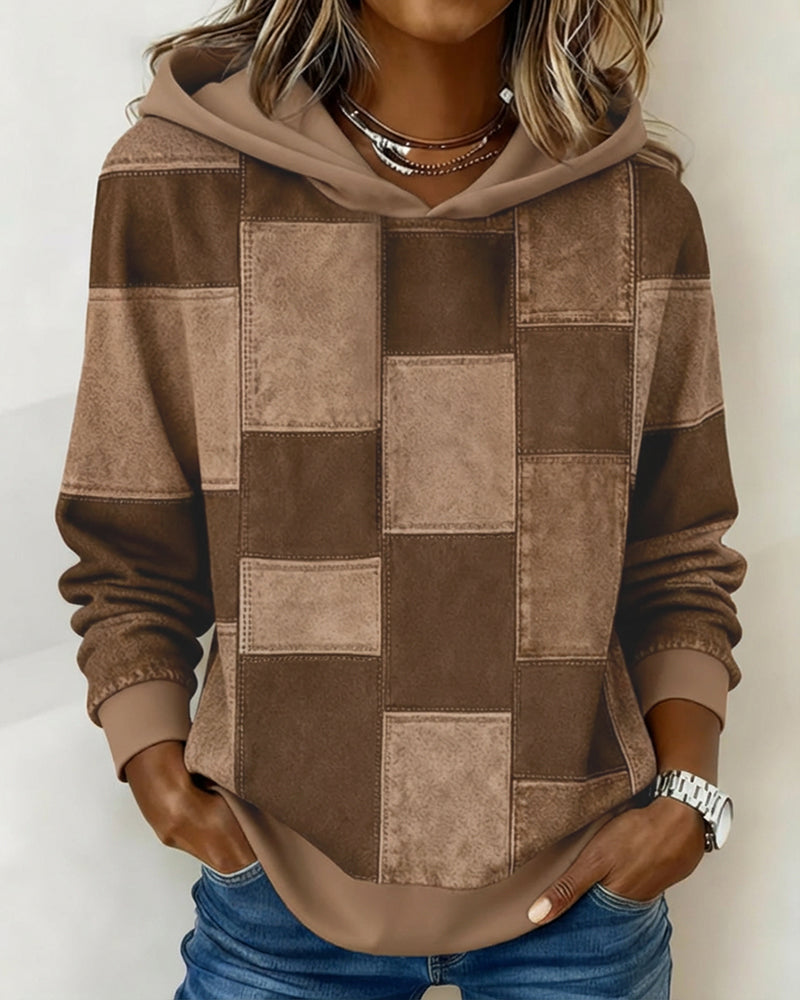 Women's Casual Long Sleeve Hoodie in Brown