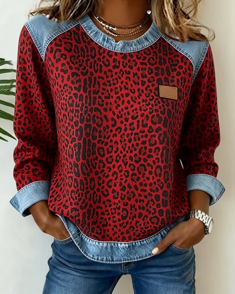 Women's Casual Pullover for Fall in Red