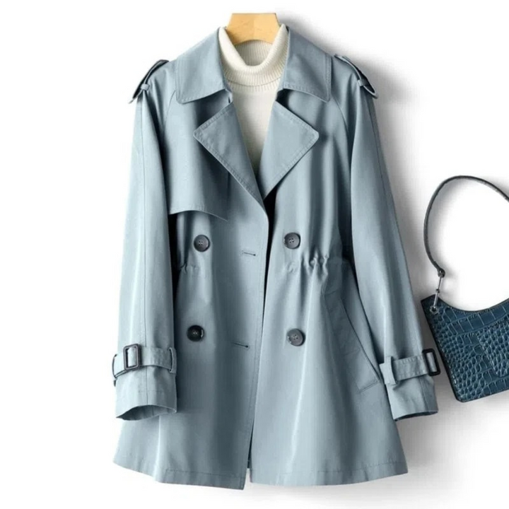 Women's Casual Trenchcoat for Autumn Wear in Blue