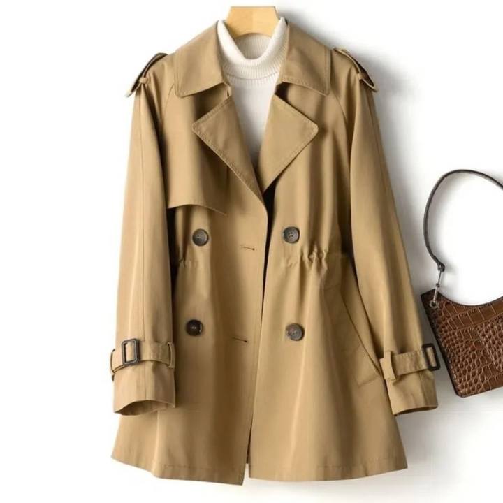 Women's Casual Trenchcoat for Autumn Wear in Brown