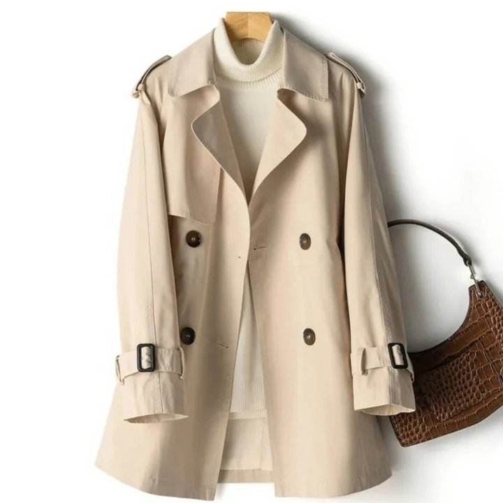 Women's Casual Trenchcoat for Autumn Wear in Khaki