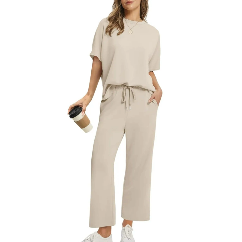 Women's Casual Two-Piece Set in Beige