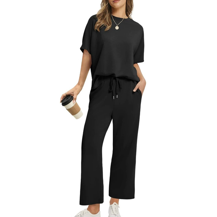Women's Casual Two-Piece Set in Black
