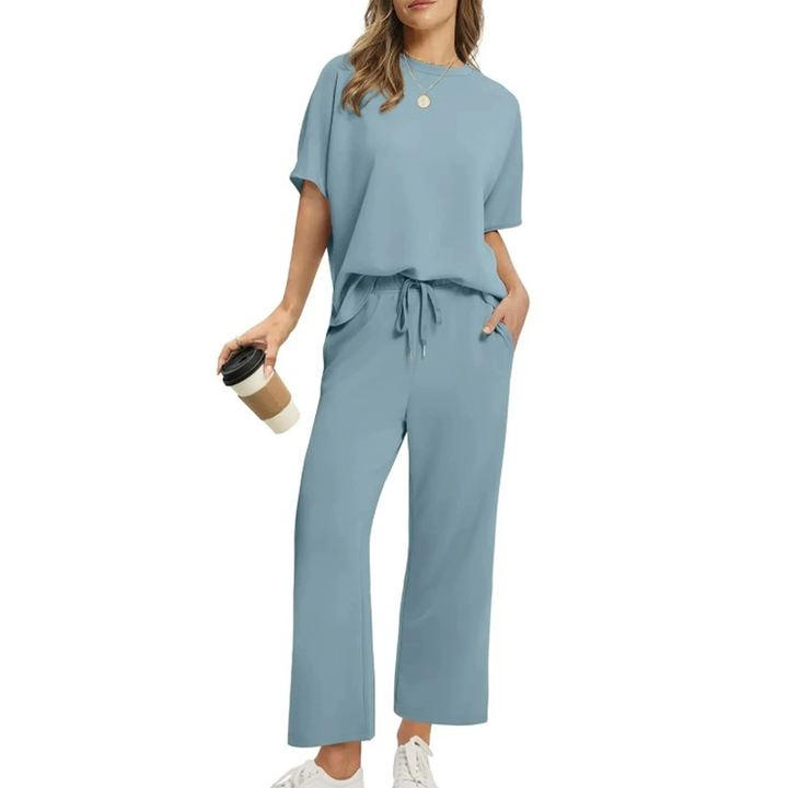 Women's Casual Two-Piece Set in Blue