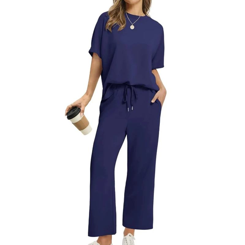 Women's Casual Two-Piece Set in Navy