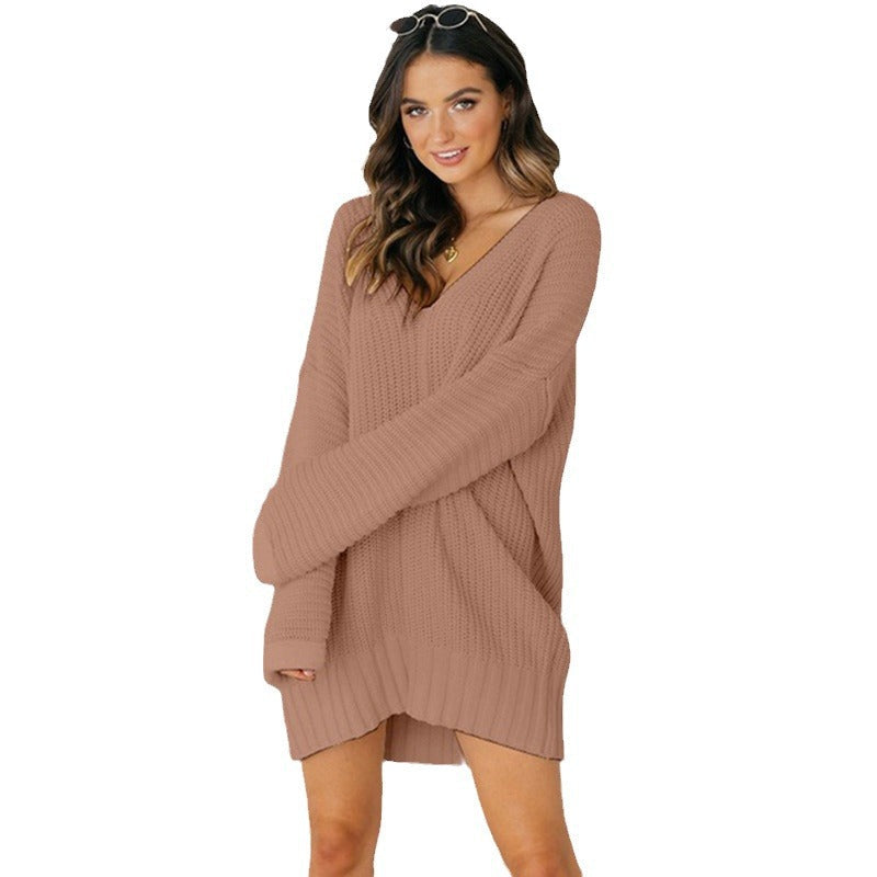 Women's Chunky Knit Oversized Jumper Dress (10)