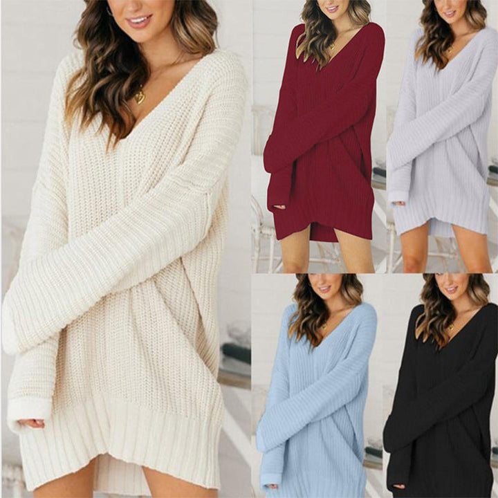 Women's Chunky Knit Oversized Jumper Dress (5)