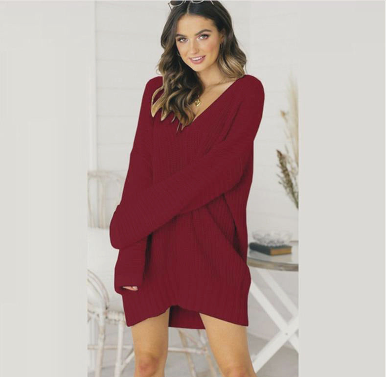 Women's Chunky Knit Oversized Jumper Dress (6)