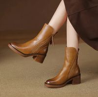 Ruby | Women's Classic Black Leather Ankle Boots