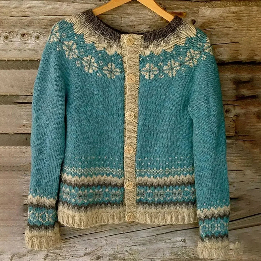 Women's Classic Cardigan in Soft Knit in Blue