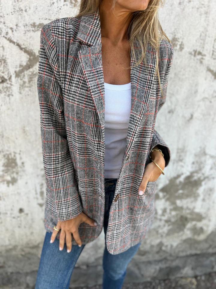 Women's Classic Cotton Blazer for Everyday in Brown