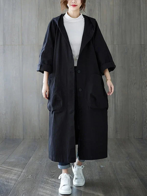 Women's Classic Long Trenchcoat for Autumn (3)
