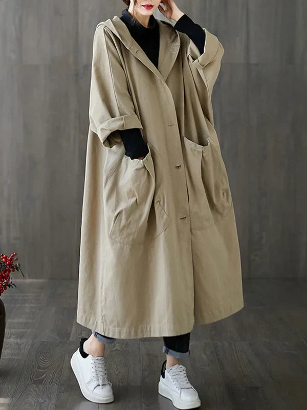 Women's Classic Long Trenchcoat for Autumn (7)