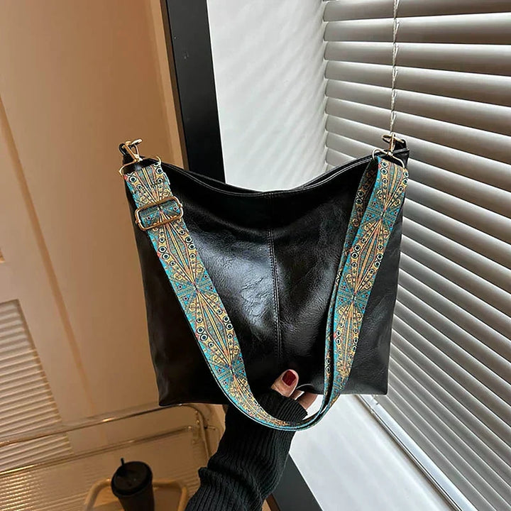 Women's Classic Tote Bag with Adjustable Strap in Black