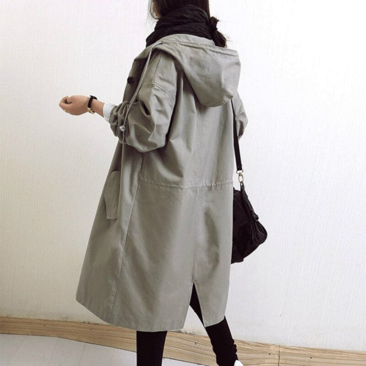 Women's Classic Trenchcoat for Autumn Versatility in Grey 1
