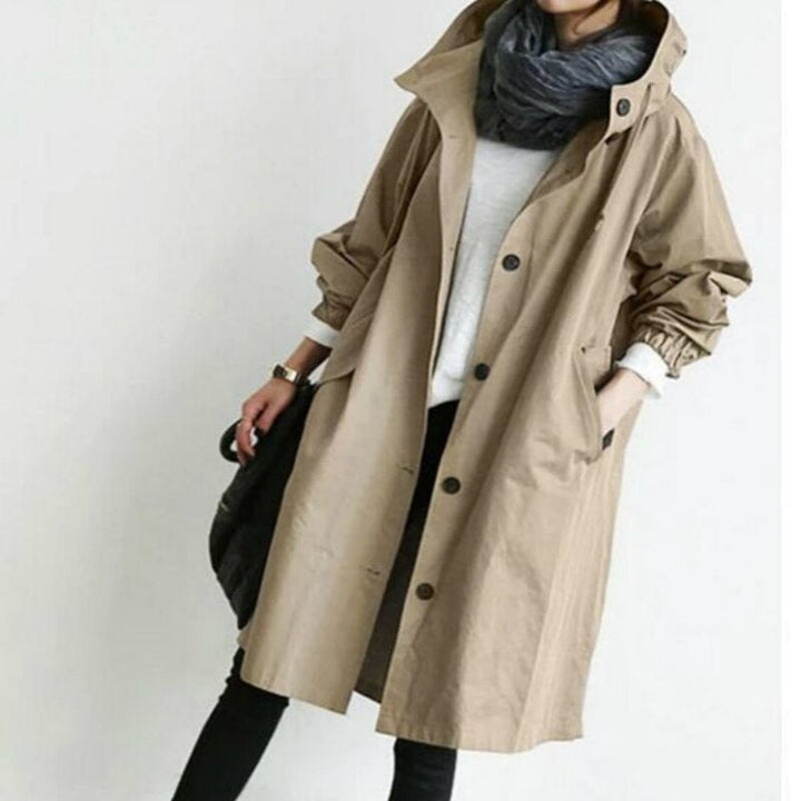 Women's Classic Trenchcoat for Autumn Versatility in Khaki