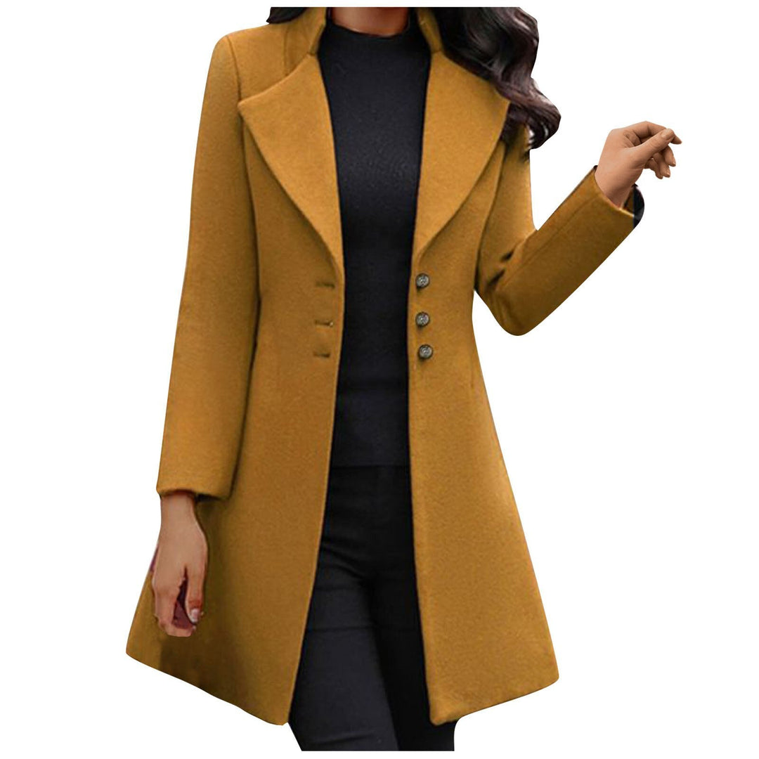 Women's Coat Tailored for Autumn Days in Yellow