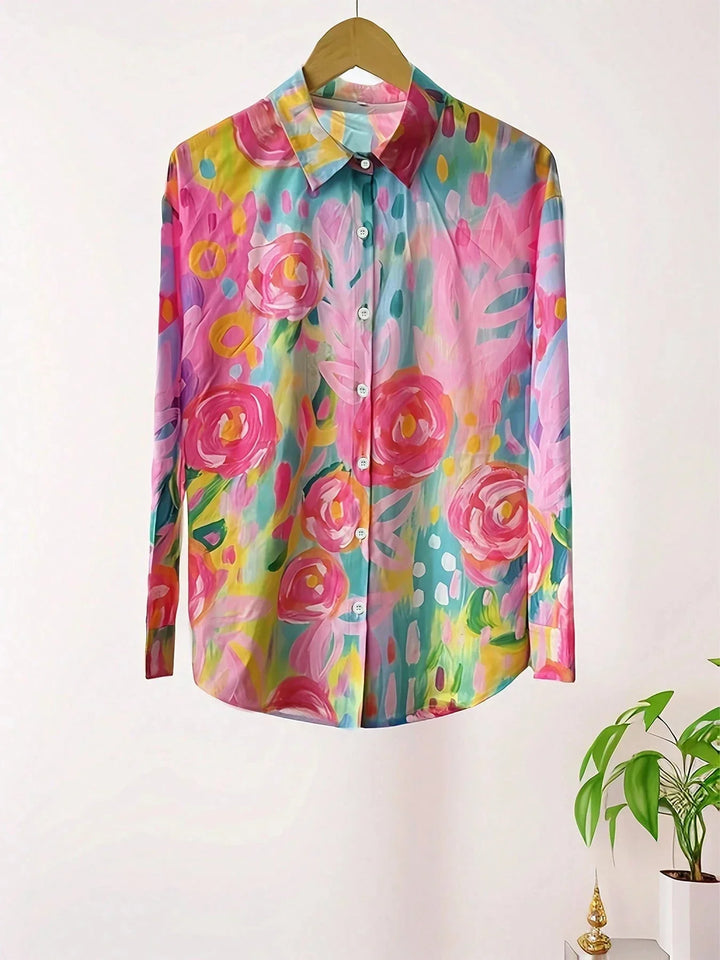 Women's Colorful Blouse with Artistic Print (7)