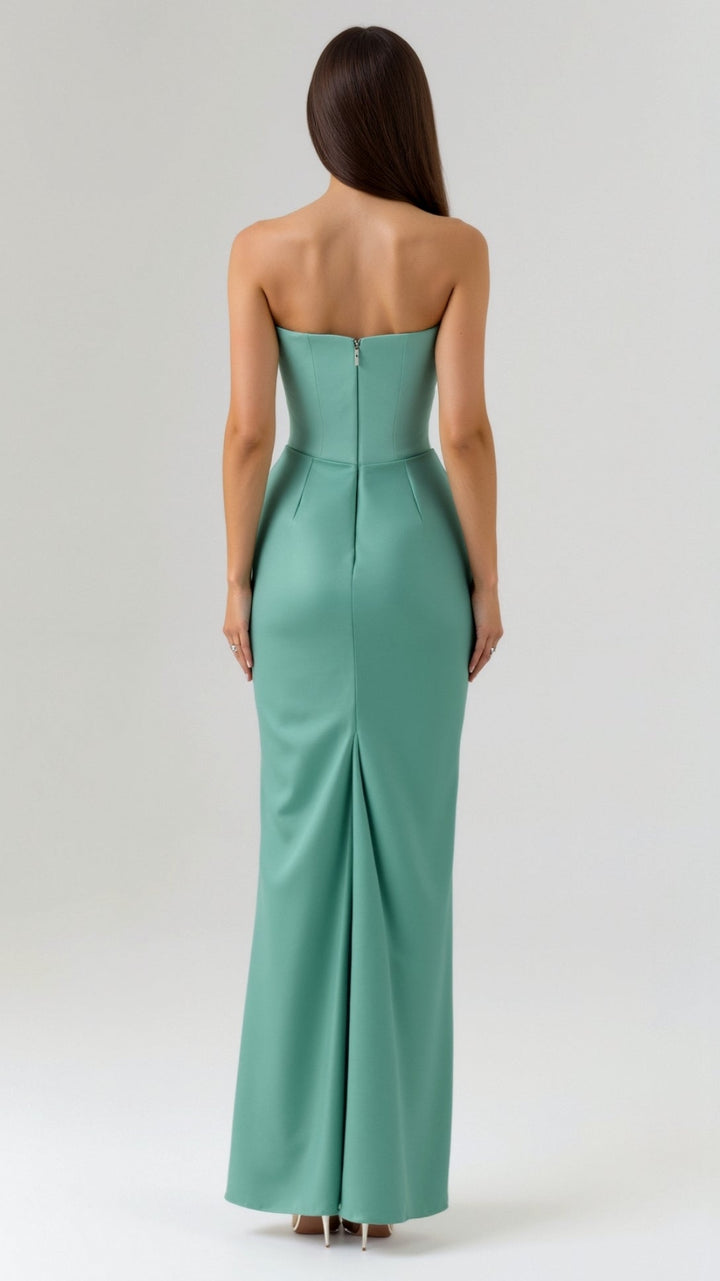 Women's Column Maxi Dress for Wedding Guests in Mint Green 3