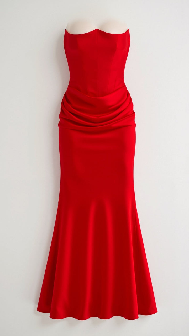 Women's Column Maxi Dress for Wedding Guests in Red 3