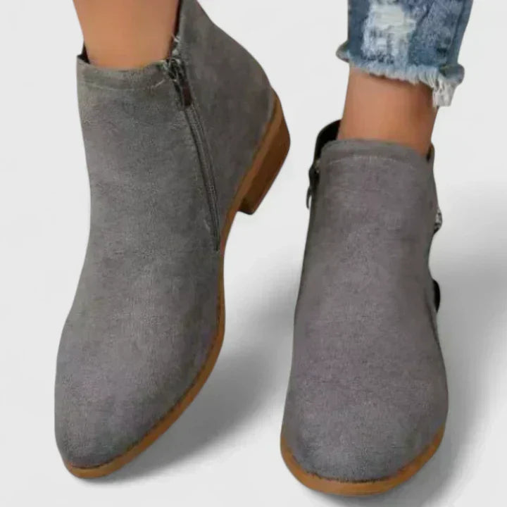 Women's Comfortable Ankle Boots for Autumn Weekends in Grey