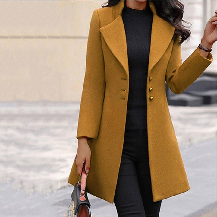 Women's Comfortable Evening Coat with Style in Yellow