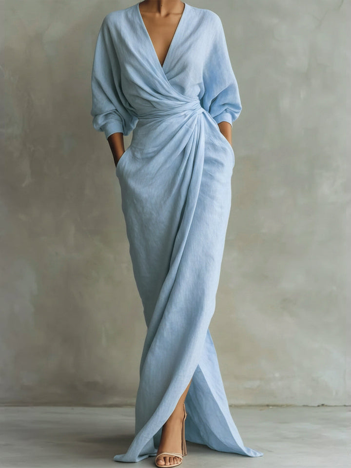 Women's Comfortable Everyday Fall Dress in Light Blue